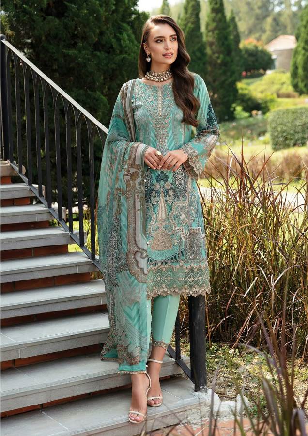 Kesariya Vol 12 Al Karam Cambric Cotton Pakistani Dress Material Wholesalers In Delhi
